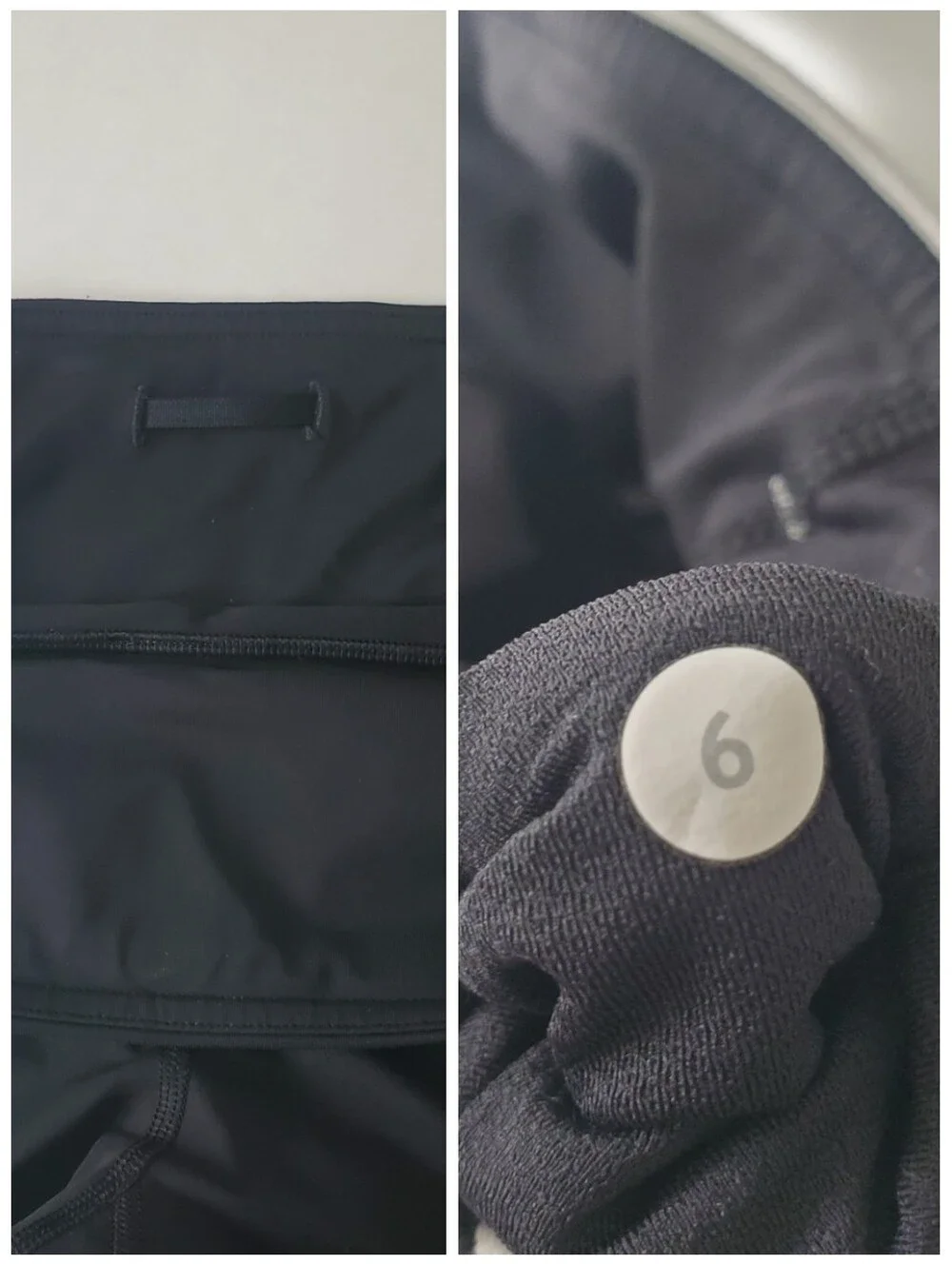 Lululemon Run Dart & Dash Black Bike Shorts 6 Contrast Quilt Waistband Hiking